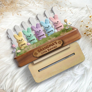 Easter Grandma Little Bunnies - Personalized Wooden Plaque - Easter Gift For Grandma
