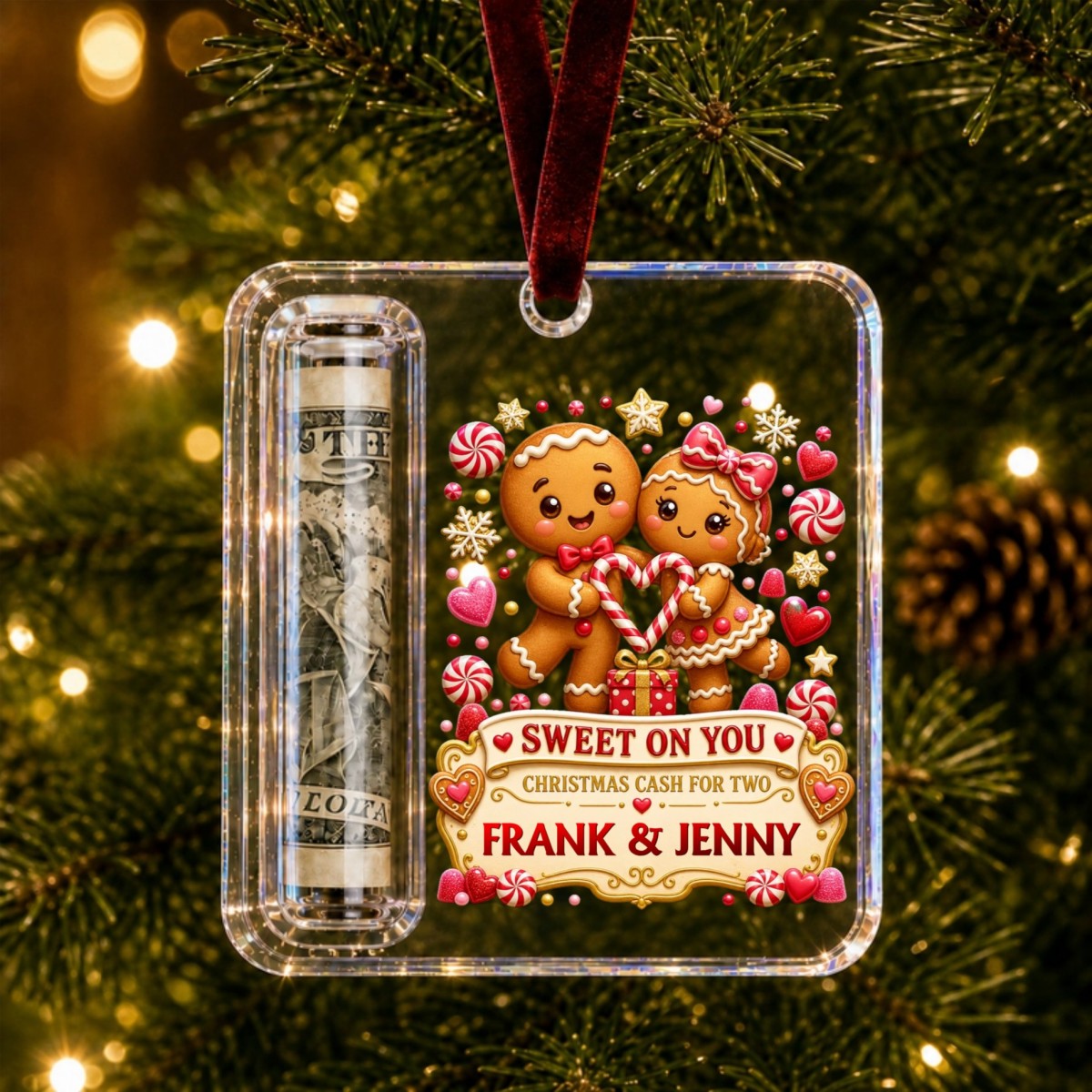 Couple Gift Personalized Christmas Cash Holder Acrylic Ornament