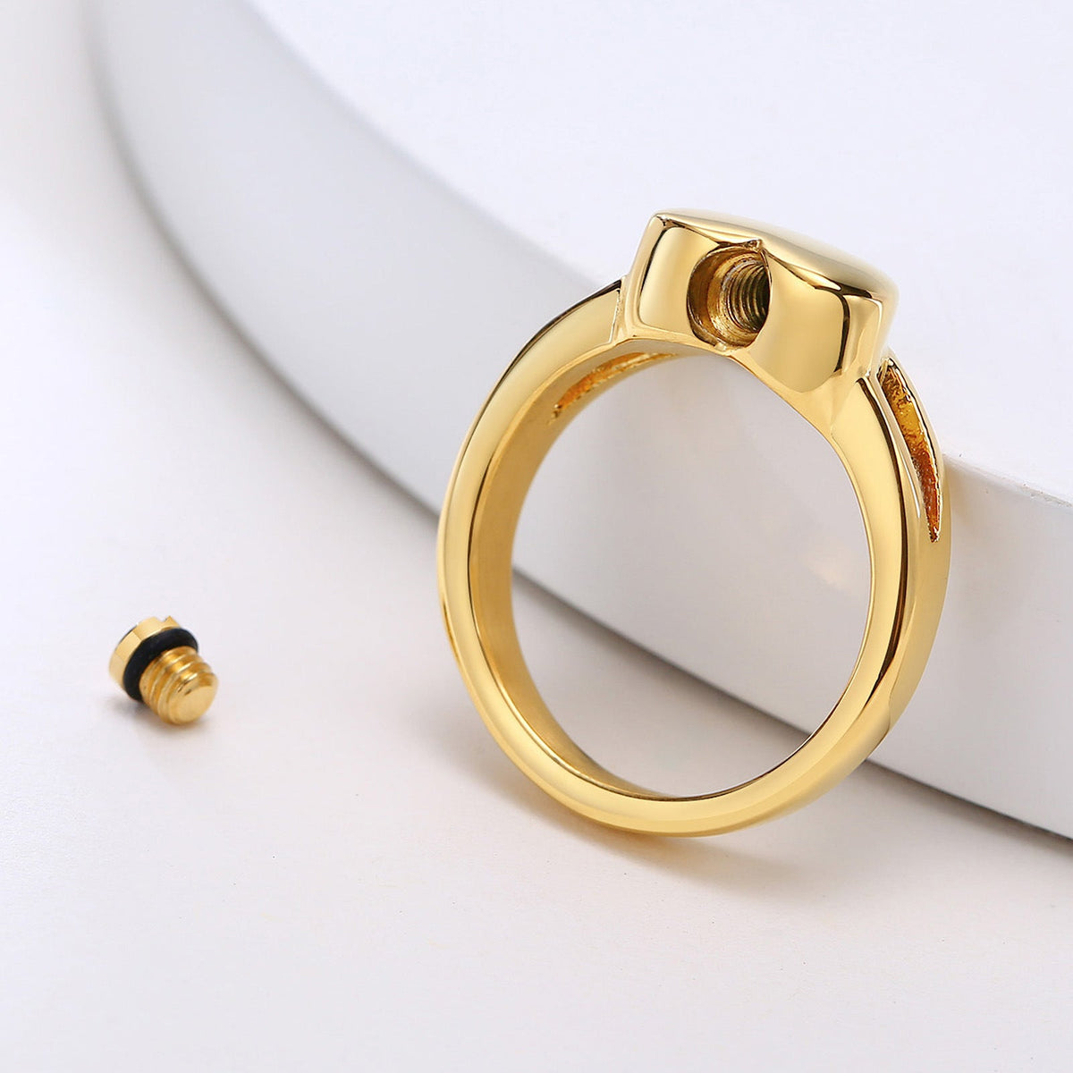 Personalized Bone Ashes Ring, Human/Pet Cremains Memorial Gift For Loss