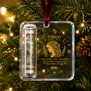 Custom Name – Personalized Zodiac Christmas Cash Ornament