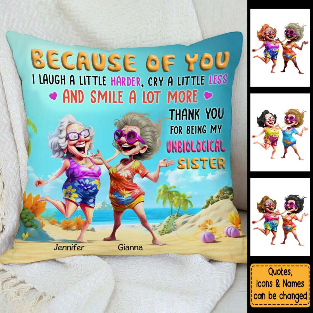 Personalized Gift For Old Friends Sisters Pillow