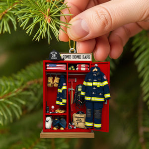 Firefighter Locker Ornament, Personalized Christmas Gifts For Firefighter