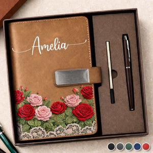 Custom Birth Month Flower Personalized Notebook Set