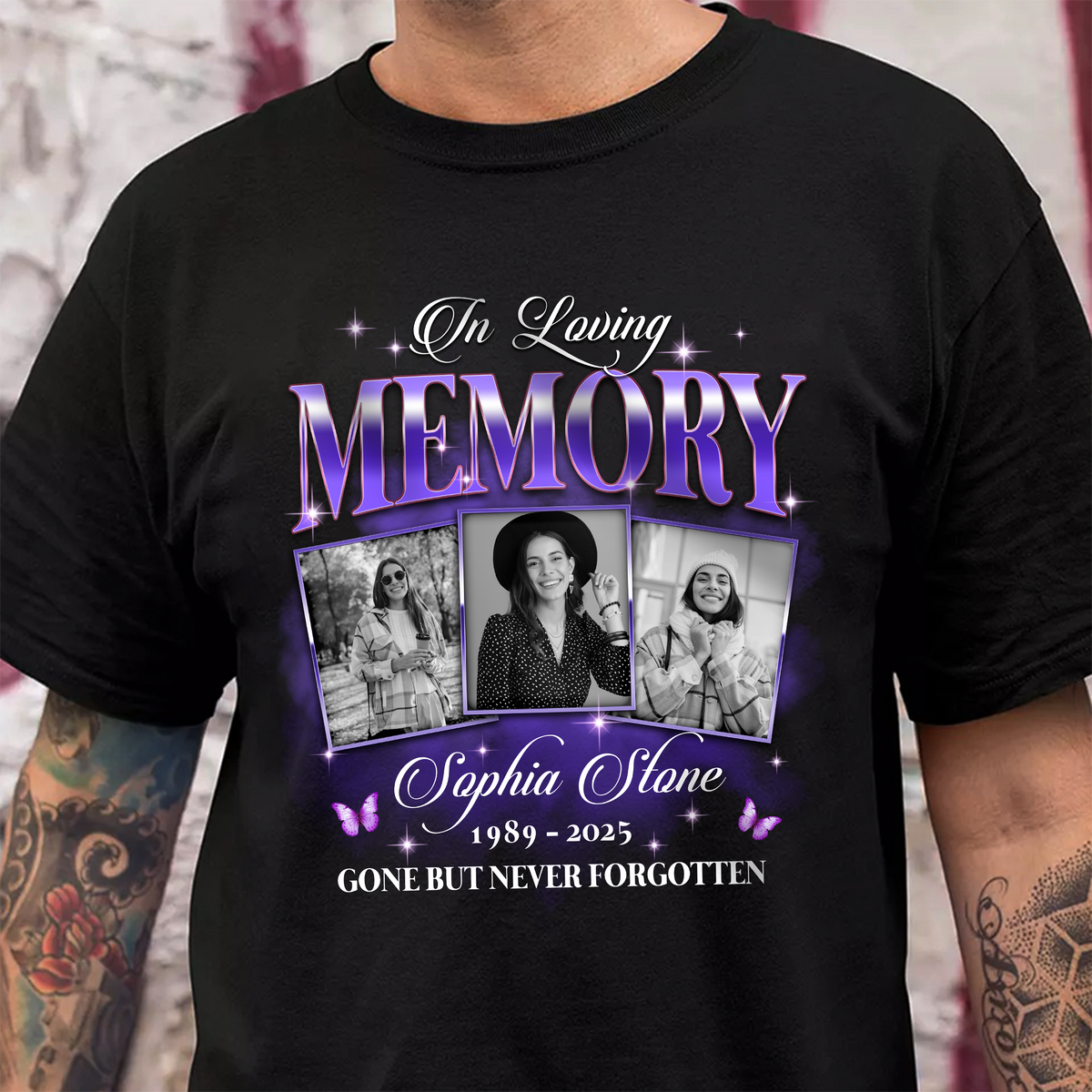 Custom Photo In Loving Memory Sympathy Gift Loss Of Loved One - Personalized Photo Memorial T Shirt