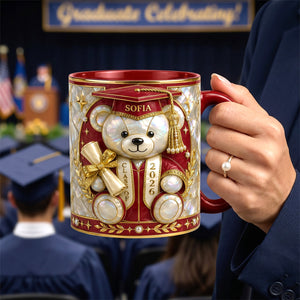Lovely Bear 3D Effect Coffee Mug - Personalized Graduation Gift