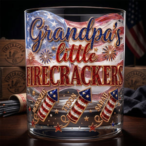 Firecrackers Drinking Whiskey Glass - Personalized Gifts For Grandpas