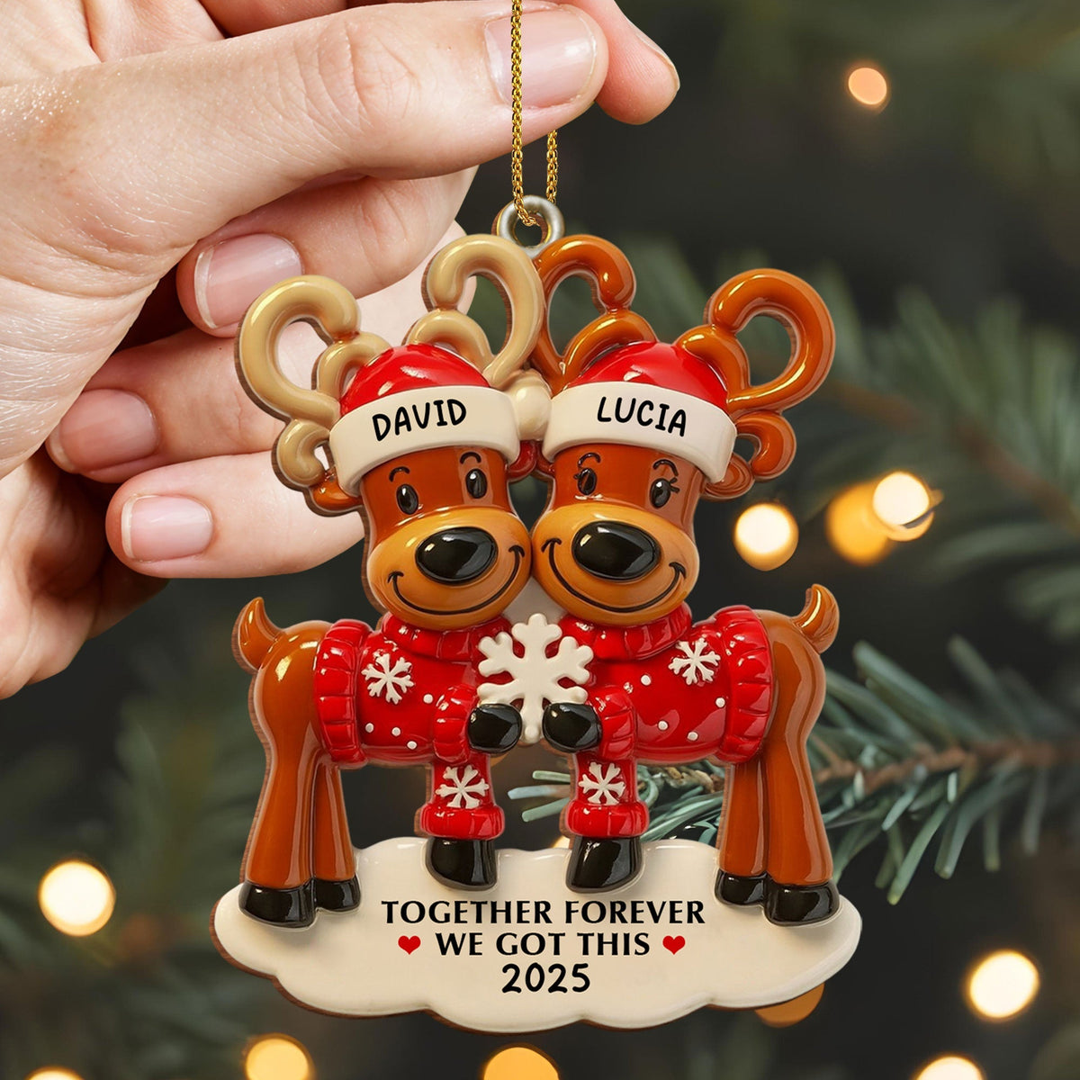 Together Forever We Got This Personalized Reindeer Ornament