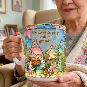 Easter Grandma's Cute Bunnies Coffee Mug, Personalized Gifts For Grandma & Mom