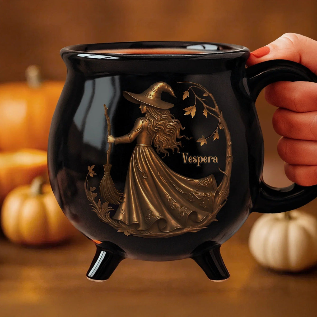 Custom Ceramic Cauldron Coffee Mug - Personalized Halloween Witchy Gifts