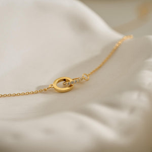 Personalized Interlocking Circle Birthstone Necklace