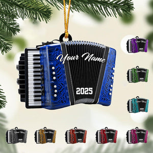 Personalized Accordion Christmas 2025 Ornament for Christmas Tree Decor Musical Instrument Ornaments