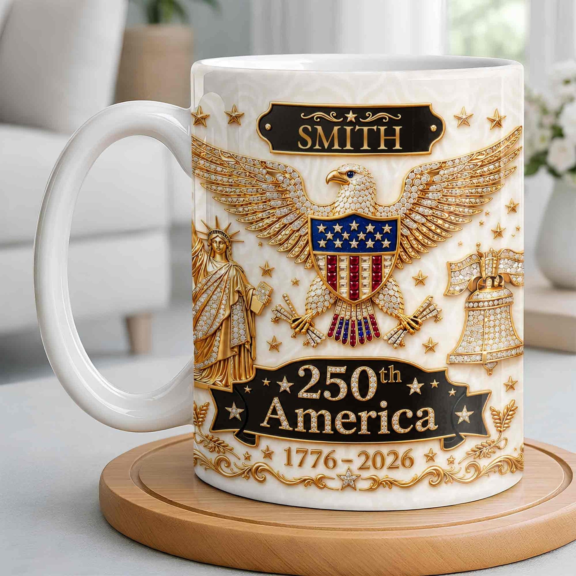 America Patriotic Eagle Personalized Custom Coffee Mug
