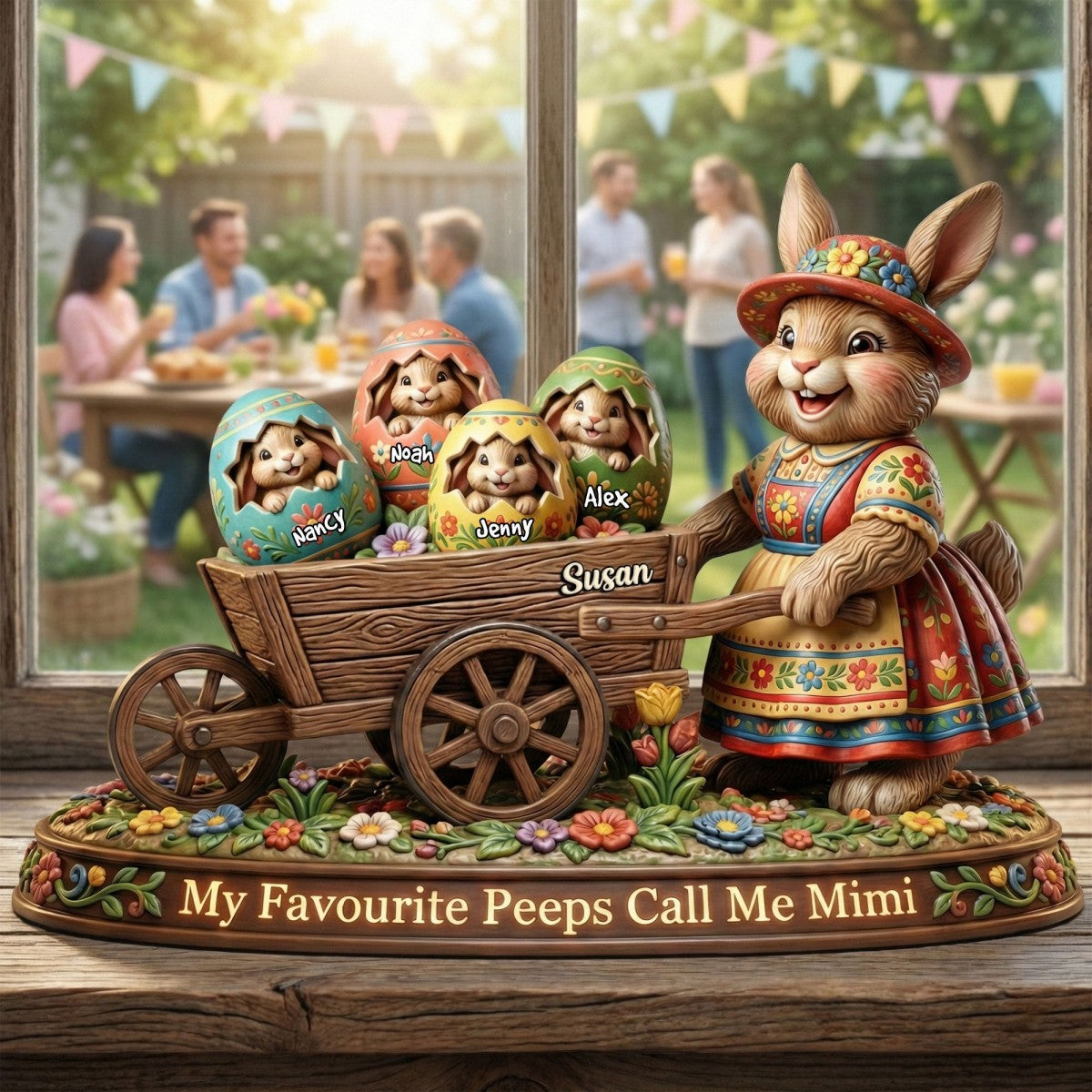 Easter Day Bunny Acrylic Plaque - Personalized Gifts For Grandma, Mommy Plaque