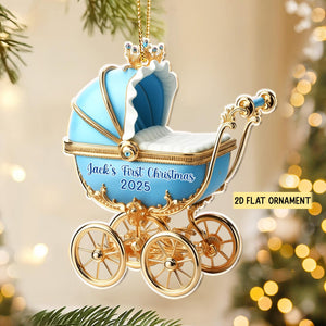 Custom Baby Carriage Ornament, Vintage Baby Stroller Ornament