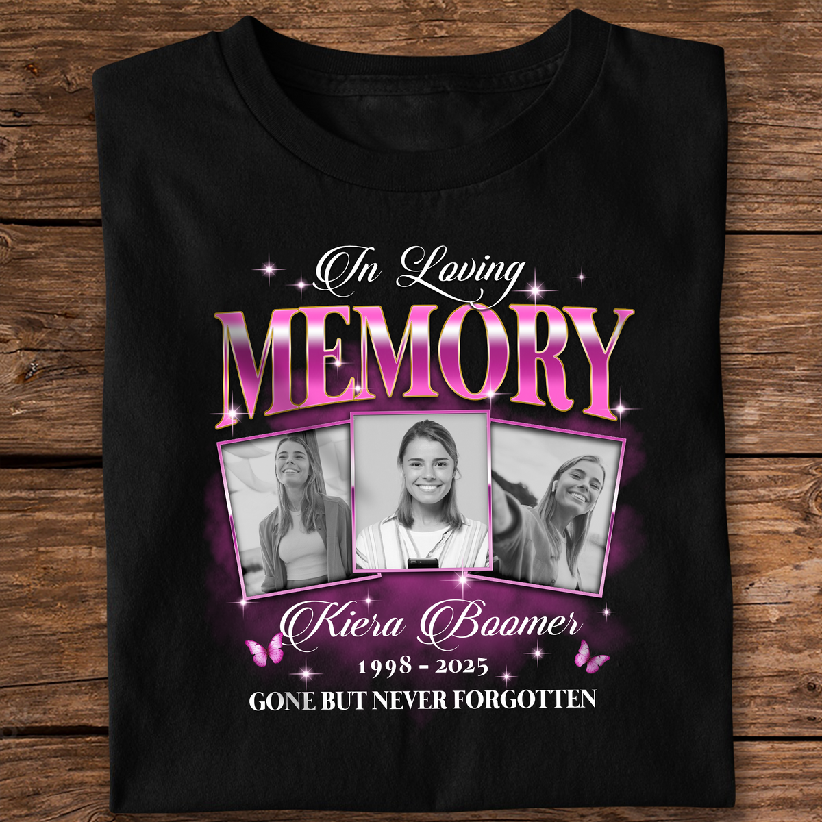 Custom Photo In Loving Memory Sympathy Gift Loss Of Loved One - Personalized Photo Memorial T Shirt