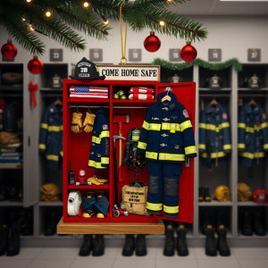 Firefighter Locker Ornament, Personalized Christmas Gifts For Firefighter