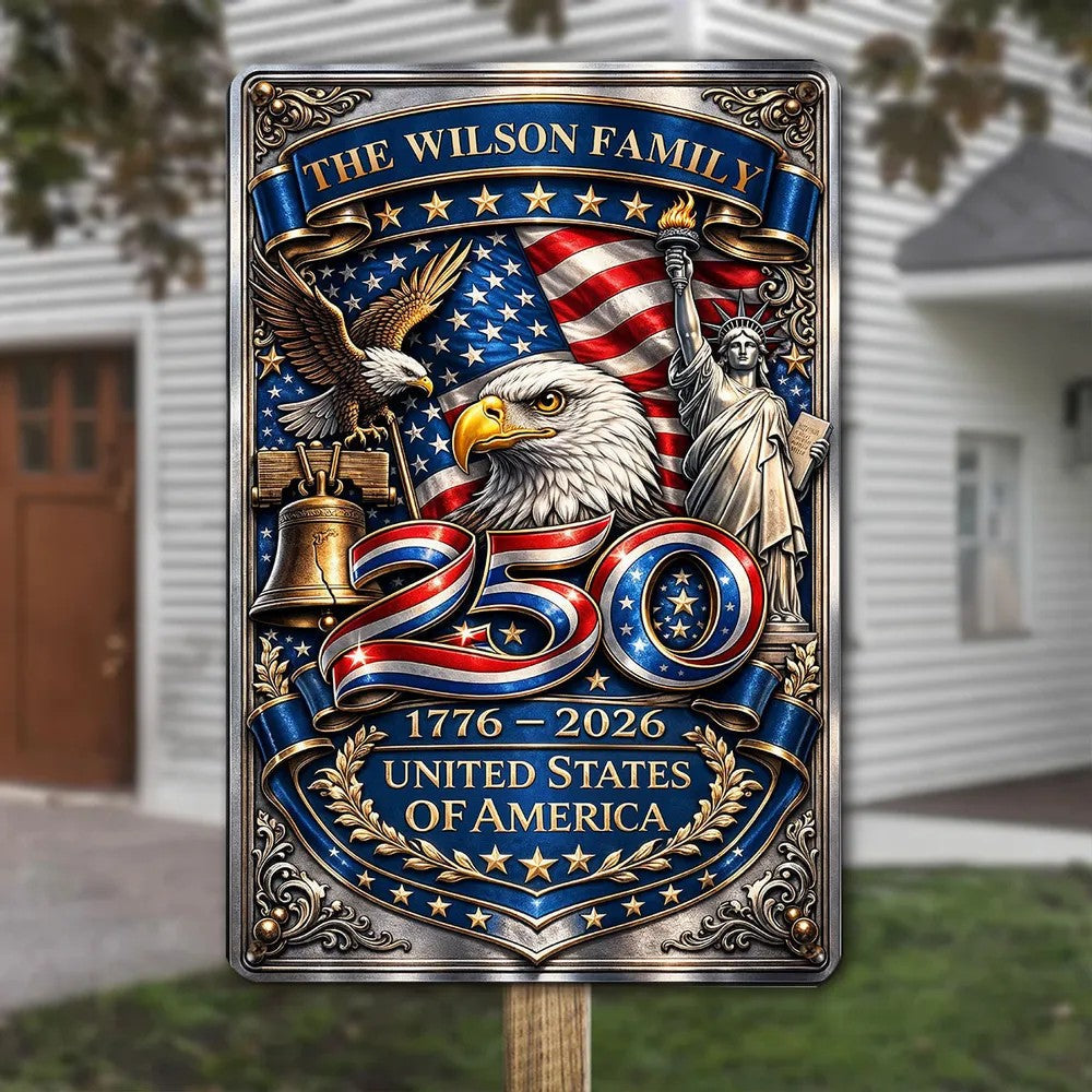 250 Anniversary - Personalized Metal Sign, Custom Home Decor Metal Sign