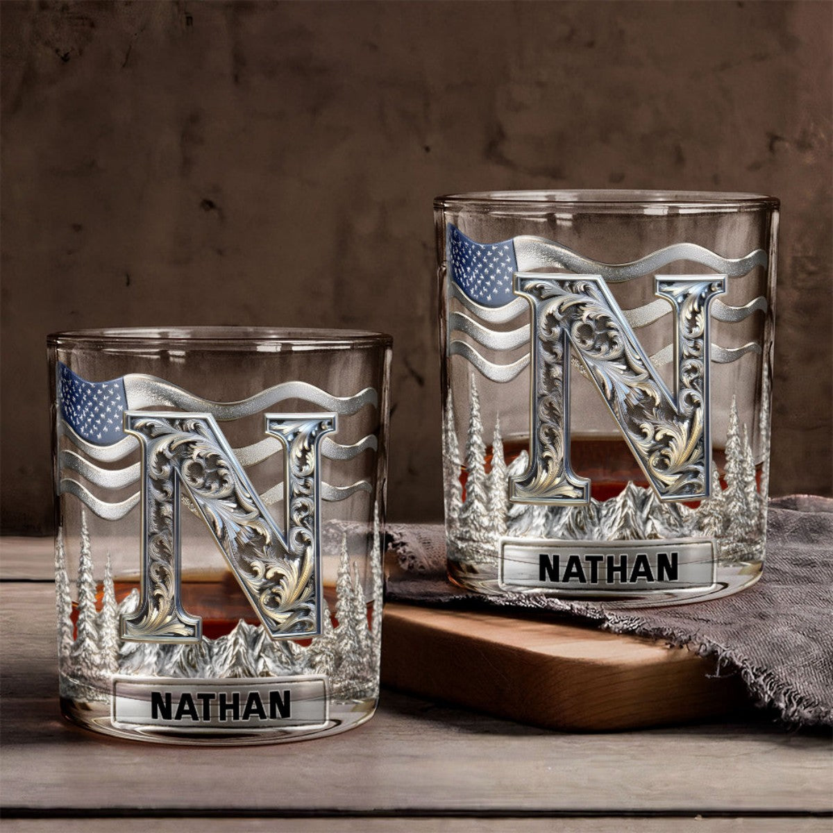 Alphabet Initial For Whiskey Lovers - Personalized Whiskey Glass