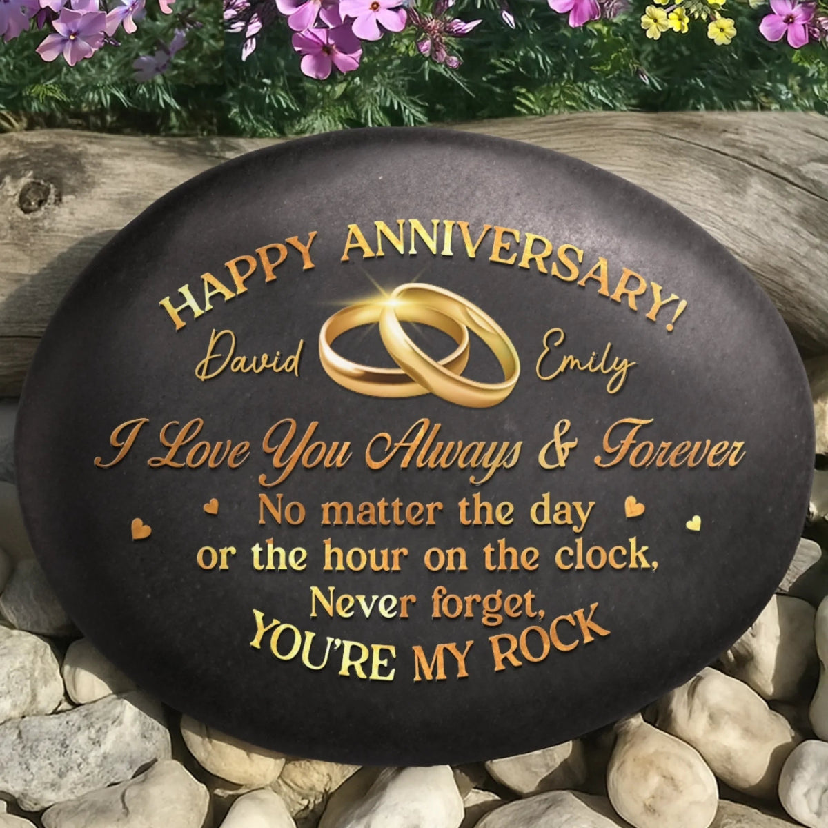 Custom Printed Rock - Personalized Anniversary Wedding Gifts For Husband And Wife, Him And Her - My Daily Dose Of Happy