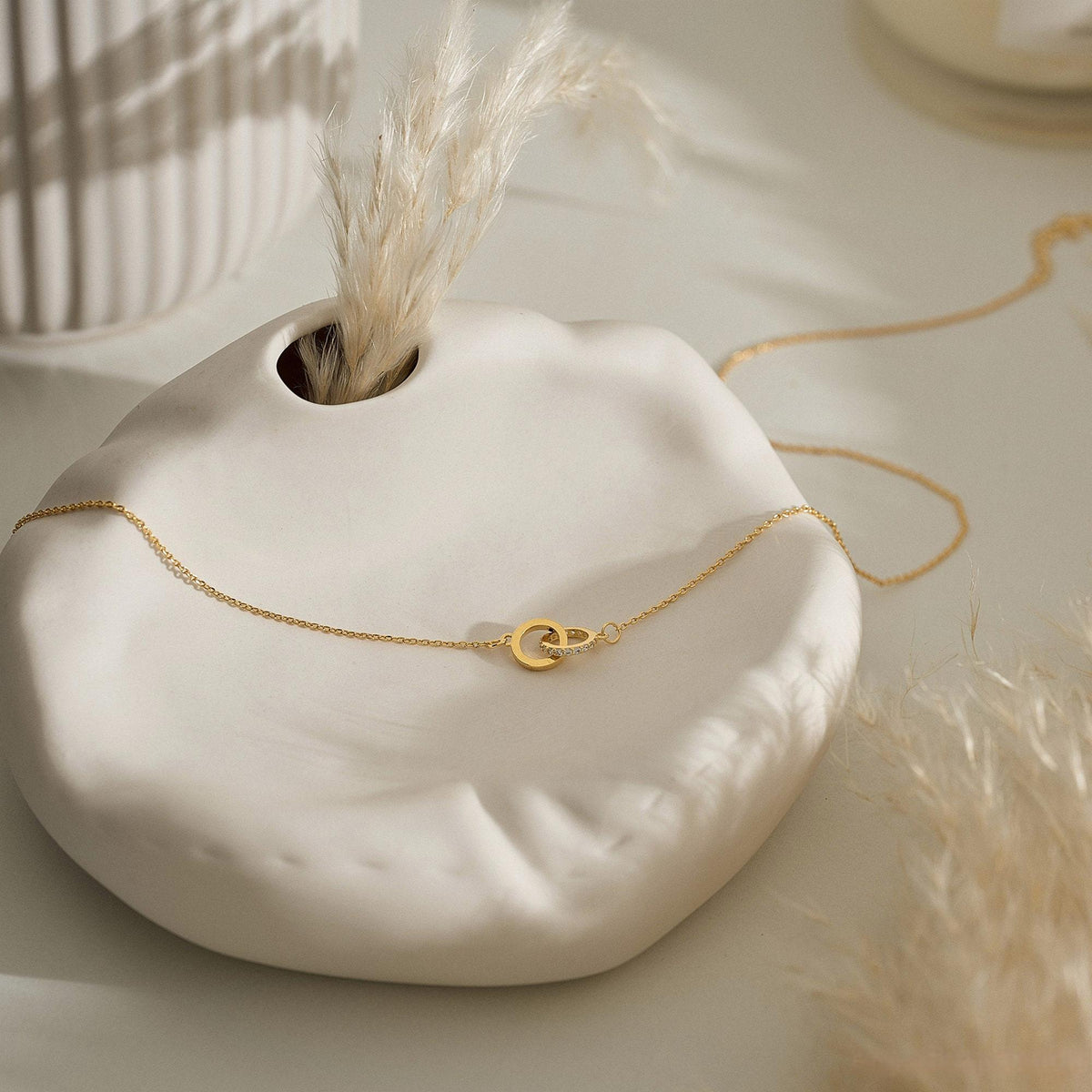 Personalized Interlocking Circle Birthstone Necklace