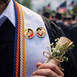 Family Memorial Gifts Custom Photo In Loving Memory Memorial Lapel Pin - Gift for Graduation Day