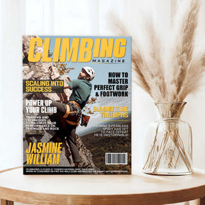 Personalized Climbing Magazine Cover Canvas , Custom Adventure Magazine Cover, Unique Gifts For Climbing Lover