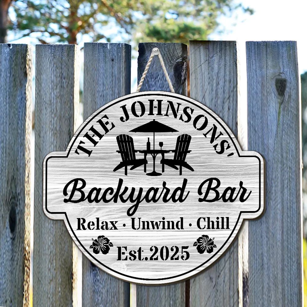 Welcome To Our Backyard Oasis - Personalized Custom Wood Sign