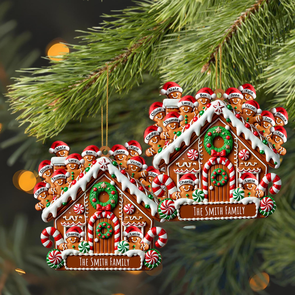 Celebrating Sweet Moments Together - Cookies House Personalized Custom Wood Ornament - Gift For Family