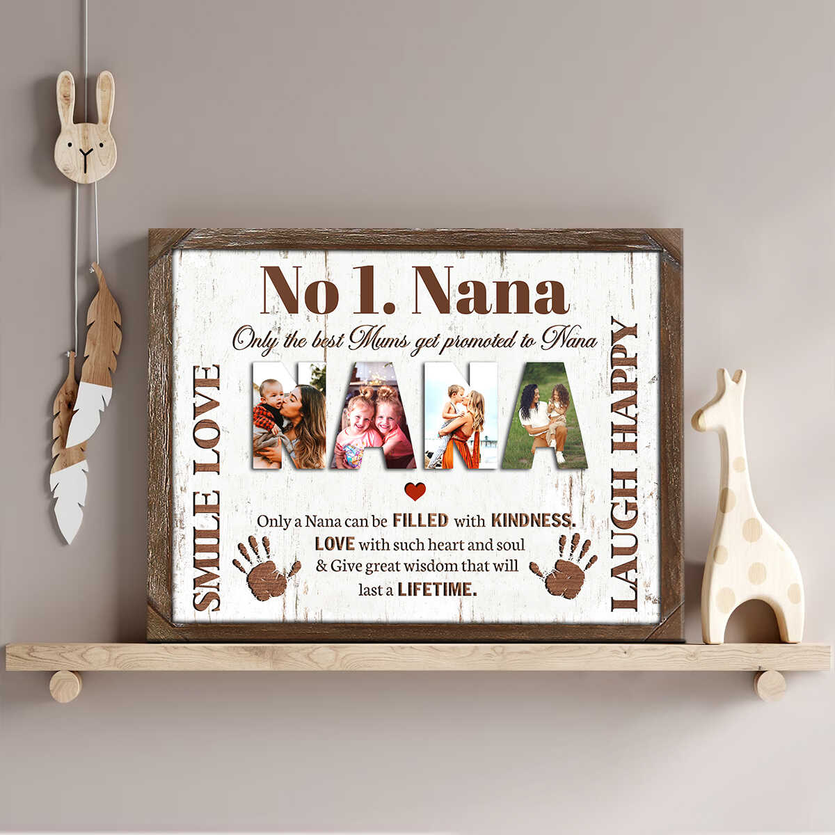 Personalized No.1 Nana Photo Collage Canvas/ Poster Gift