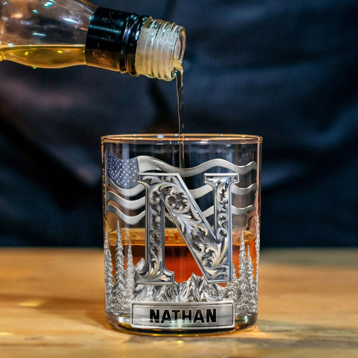 Alphabet Initial For Whiskey Lovers - Personalized Whiskey Glass