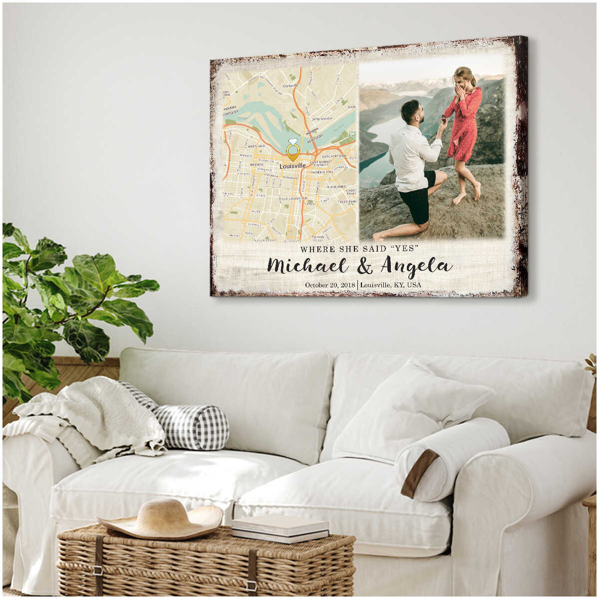 Celebrate Your Love Story With A Unique Personalized Custom Map Canvas Gift Couple