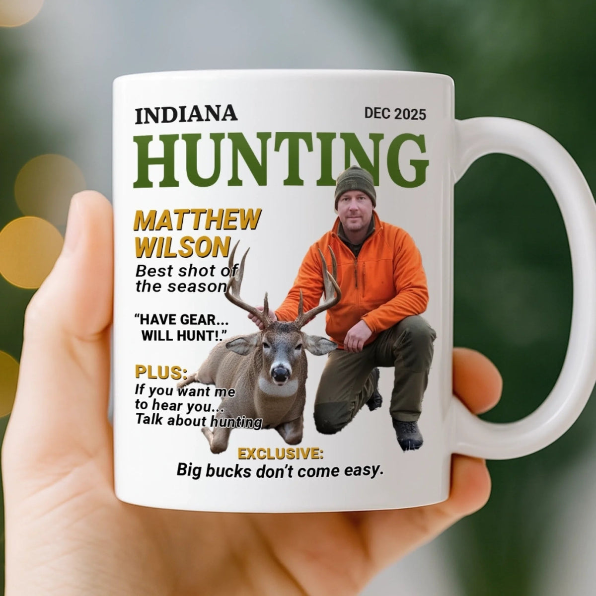 Wild At Heart Custom Photo Mug - Personalized Hunting Gifts For Hunters