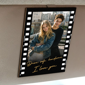 Drive Safe Handsome I Love You - Personalized Wooden Photo Car Visor Clip