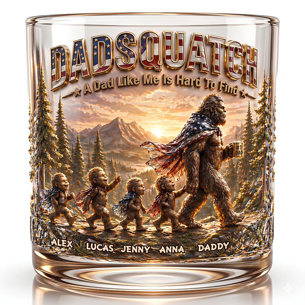 Wild Dad & Little Ones Whiskey Glass - Personalized Gifts For Dads