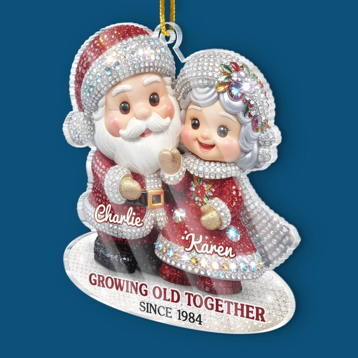 Custom Acrylic Ornament - Personalized Anniversary Christmas Wedding Gifts For Husband And Wife