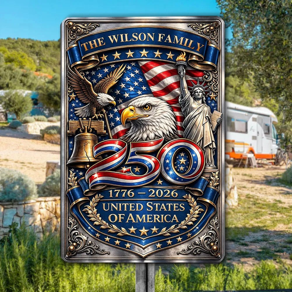 250 Anniversary - Personalized Metal Sign, Custom Home Decor Metal Sign