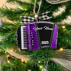 Personalized Accordion Christmas 2025 Ornament for Christmas Tree Decor Musical Instrument Ornaments