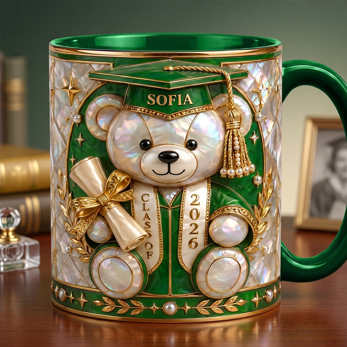 Lovely Bear 3D Effect Coffee Mug - Personalized Graduation Gift