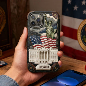 American 250th Anniversary - Personalized Leather Phone Case
