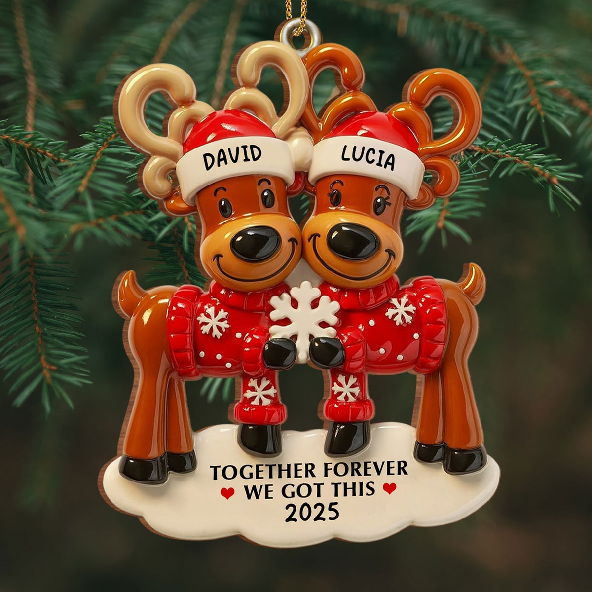 Together Forever We Got This Personalized Reindeer Ornament