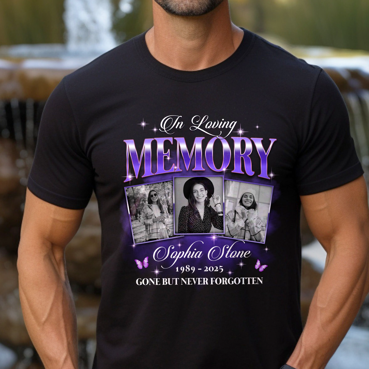 Custom Photo In Loving Memory Sympathy Gift Loss Of Loved One - Personalized Photo Memorial T Shirt