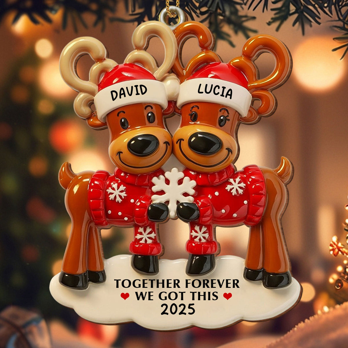 Together Forever We Got This Personalized Reindeer Ornament