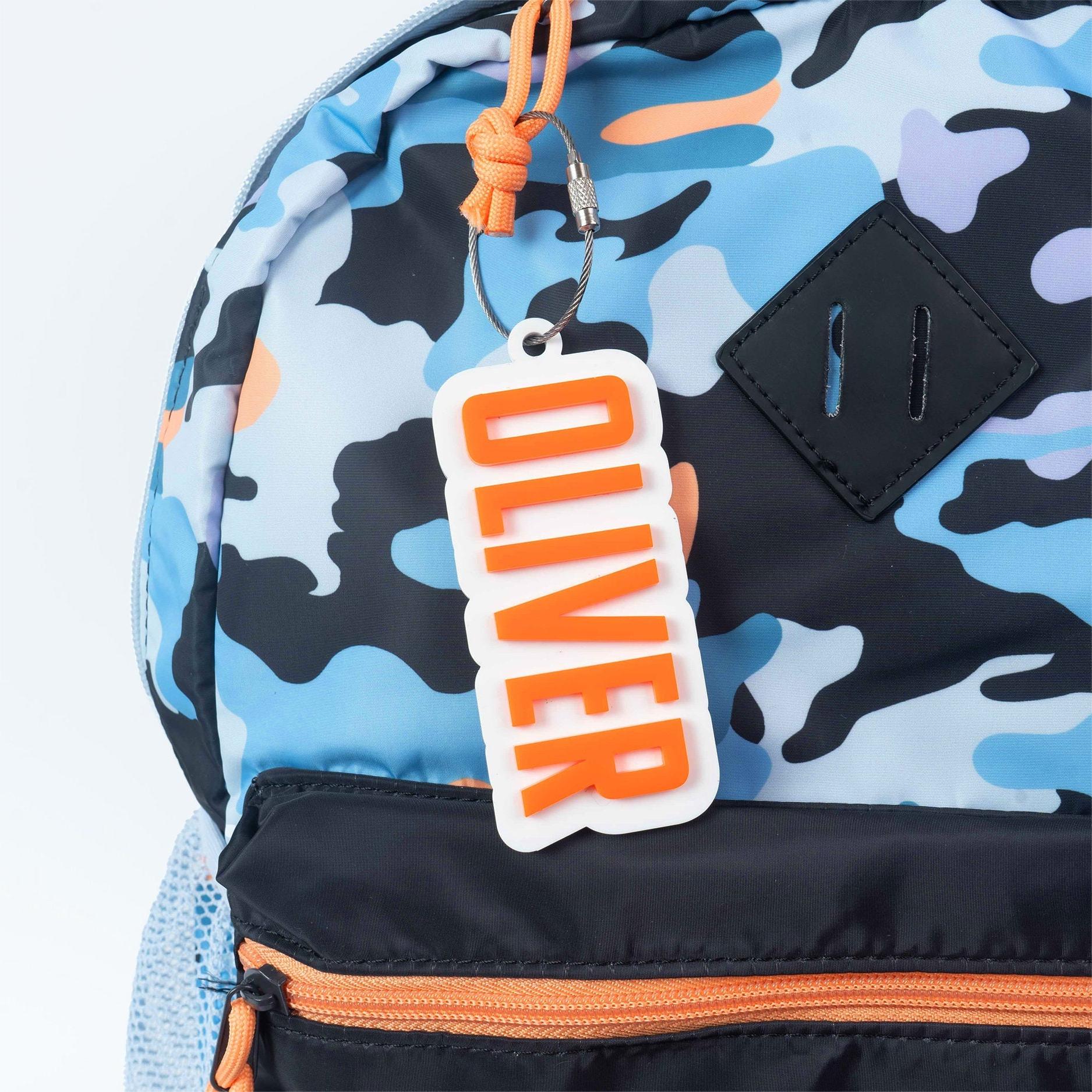 Name Tag for Backpack, Acrylic Keychain, Personalized Gift for Kids Boys