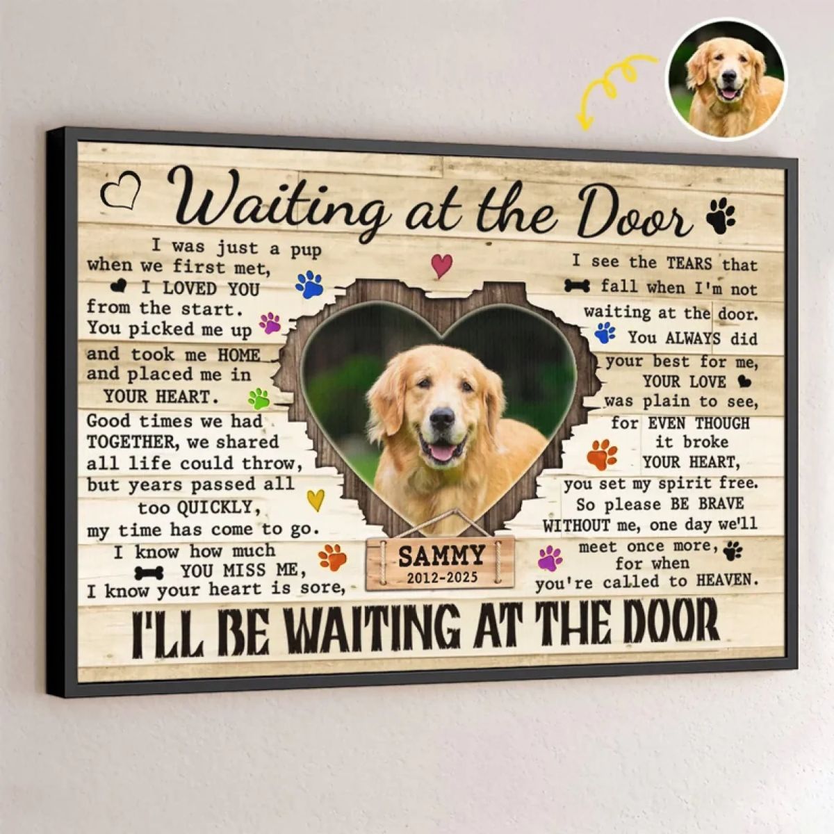 I'll Be Waiting At The Door - Memorial Personalized Canvas/Poster Gift For Pet Lovers