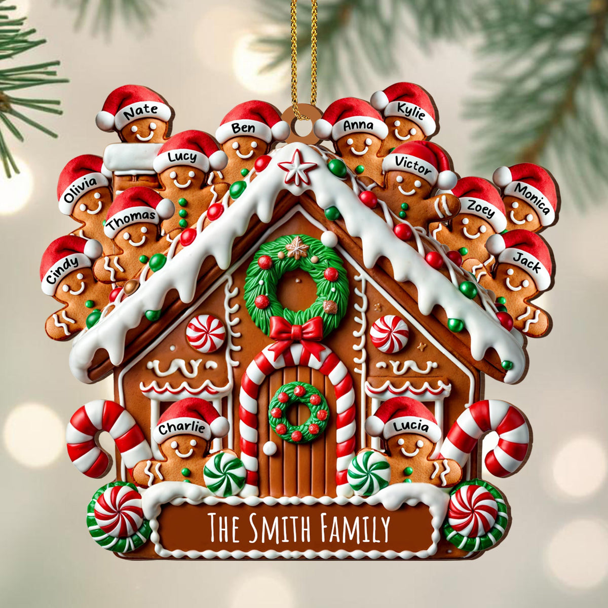 Celebrating Sweet Moments Together - Cookies House Personalized Custom Wood Ornament - Gift For Family