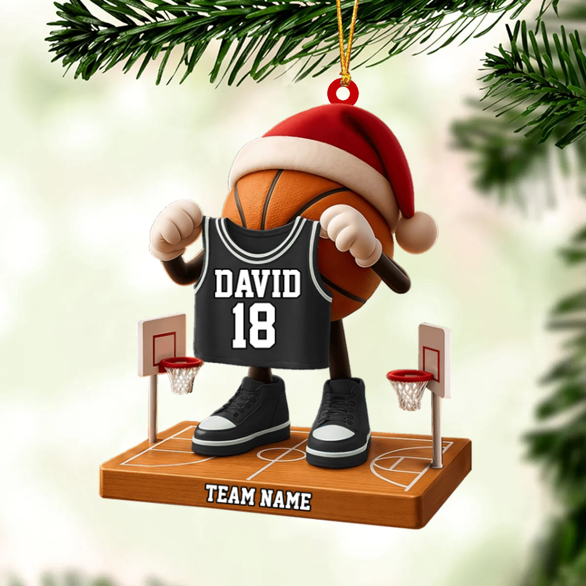 Personalized Christmas Basketball Ornament