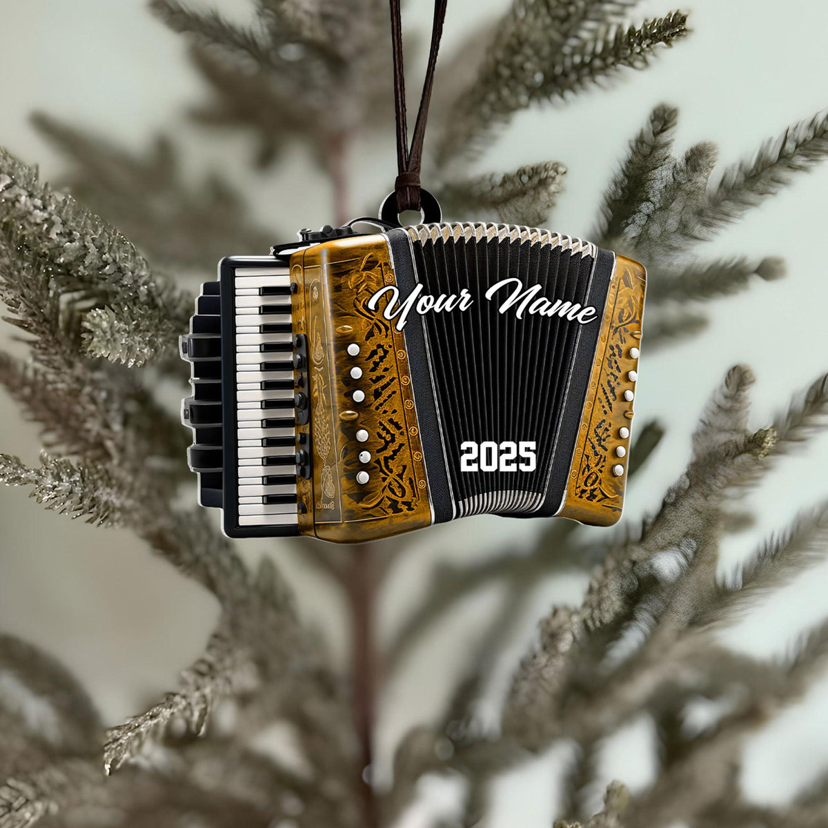 Personalized Accordion Christmas 2025 Ornament for Christmas Tree Decor Musical Instrument Ornaments