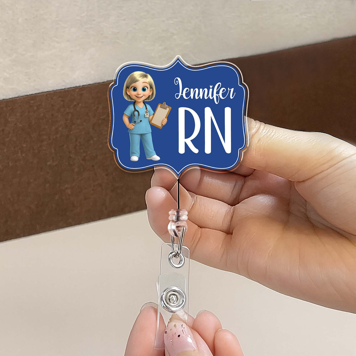 Custom Cheerful Cartoon Nurse Badge Reel,Acrylic Badge Reel,Gift For Nurses and Healthcare Workers