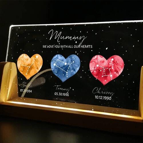 Grandma - A Heartfelt Thank You Personalized LED Light Frame With Custom Heart Designs