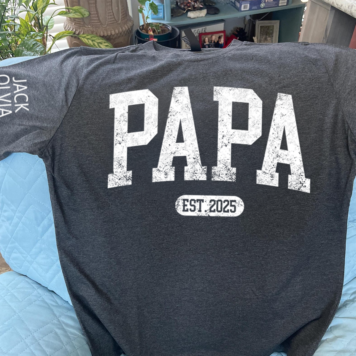 Personalized Papa T Shirt With Est Year,  Gift for Papa,dad,grandpa